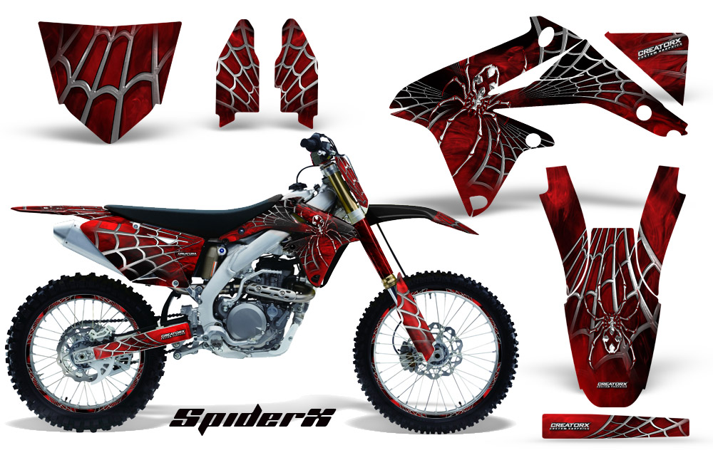 Suzuki RMZ450 08-12 RMZ250 10-12 Graphics Kit SpiderX Red NP Rims